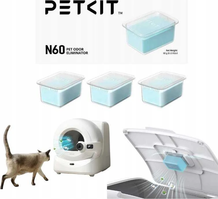 PetKit kvapų naikintojas N60, skirtas Petkit PUROBOT ULTRA kraiko dėžutei (3 vnt.)
