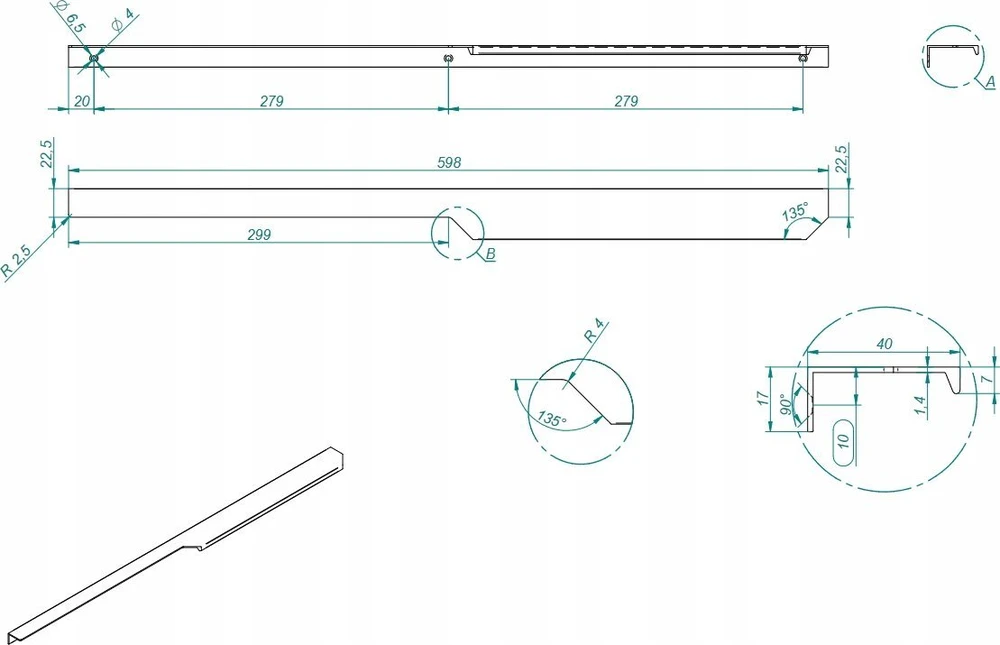 Elita RE120600040040 / ELITE / AKSESUARAI / SOHO HANDLE CHROME 60 1 vnt. (L-598/R-558) / 168657 /