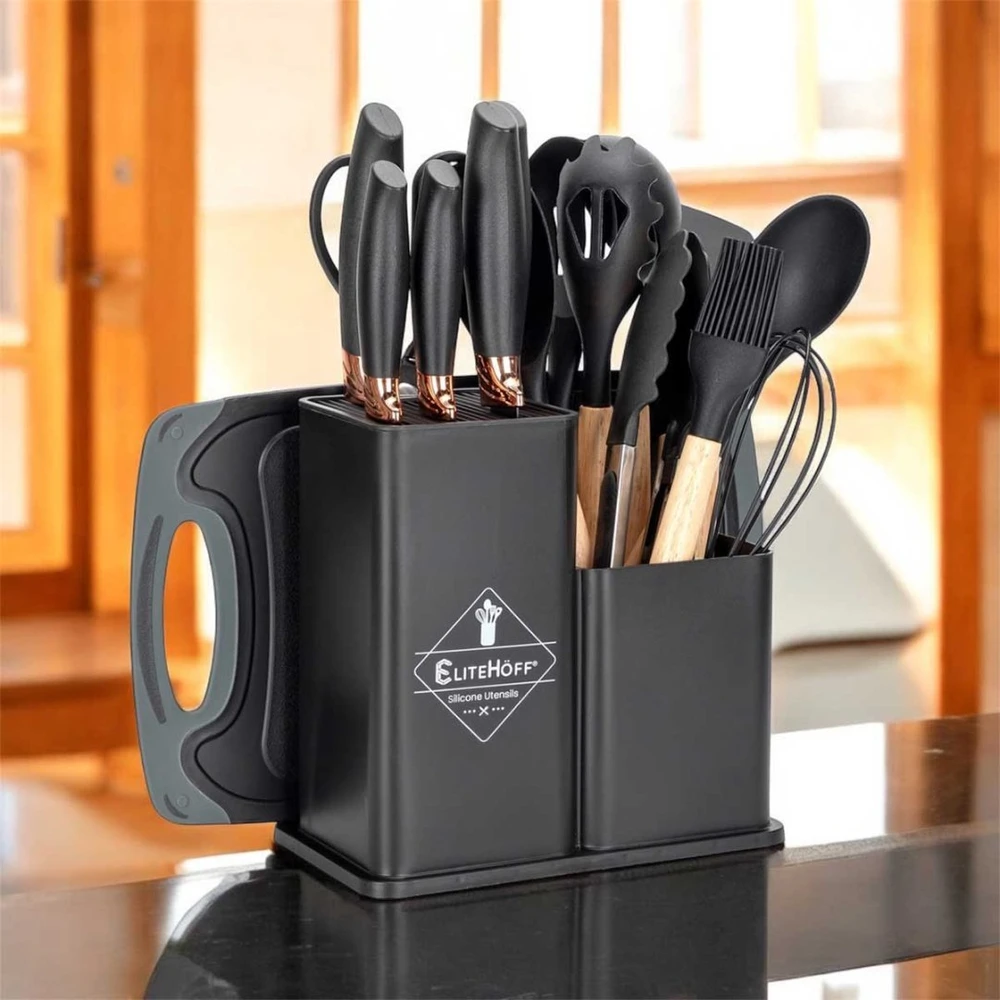 Elitehoff 19 peilių ir virtuvės įrankių rinkinys stove E-6069