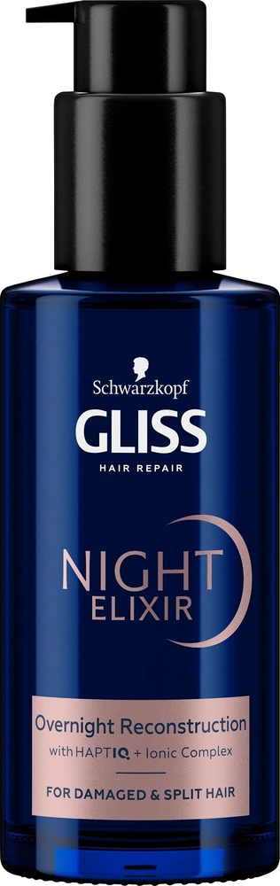 Gliss naktinis plaukų eliksyras 100 ml buteliukas