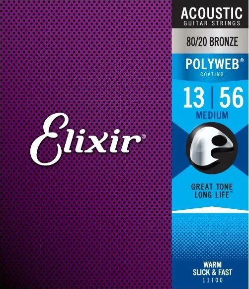 Elixir Strings Eliksyras Strings Eliksyras 11100 Medium (13-56) PW - akustinės gitaros stygos