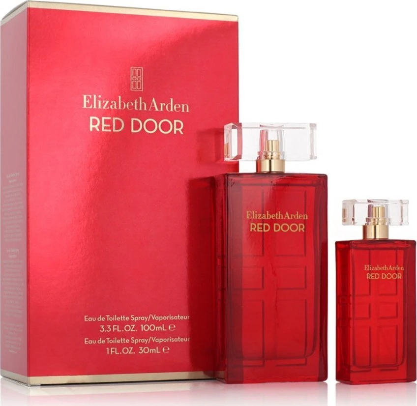 Elizabeth Arden Raudona Door rinkinys: tualetinis vanduo purškiklis 100 ml + tualetinis vanduo purškiklis 30 ml