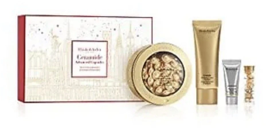 Elizabeth Arden rinkinys: Advanced Ceramide, atkuriantis ir gaivinantis serumas kapsulėse, veidui, 60 vnt. + Advanced Ceramide, atkuriantis serumas akims, 7 vnt. + Ceramide, valomasis kremas nuo nešvarumų, 50 ml + Superstart, atkuriantis serumas, 5 ml Moterims