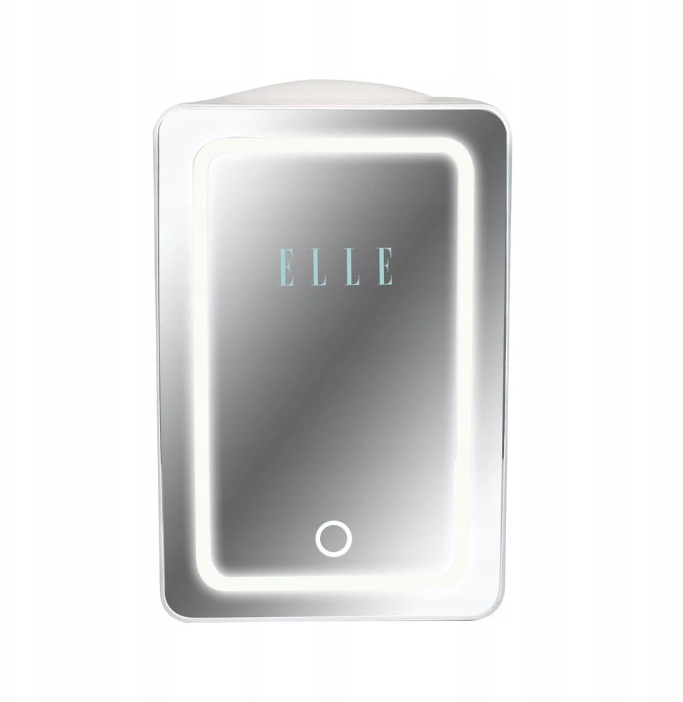 ELLE 6L baltas mini šaldytuvas su LED makiažo veidrodėliu