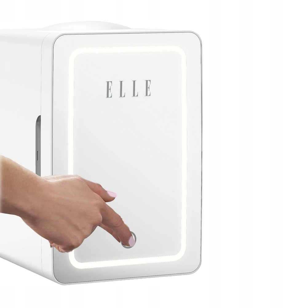 ELLE 6L baltas mini šaldytuvas su LED makiažo veidrodėliu