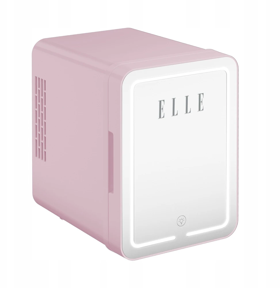 ELLE 4L mini šaldytuvas su LED makiažo veidrodėliu, violetinė