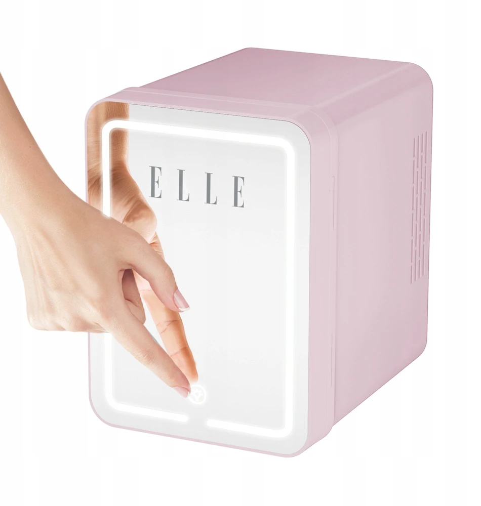 ELLE 4L mini šaldytuvas su LED makiažo veidrodėliu, violetinė