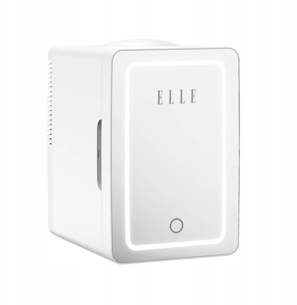 ELLE 6L baltas mini šaldytuvas su LED makiažo veidrodėliu
