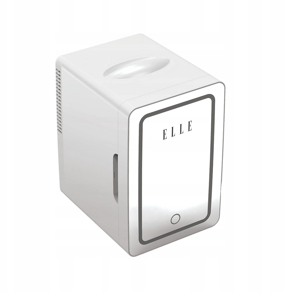 ELLE 6L baltas mini šaldytuvas su LED makiažo veidrodėliu