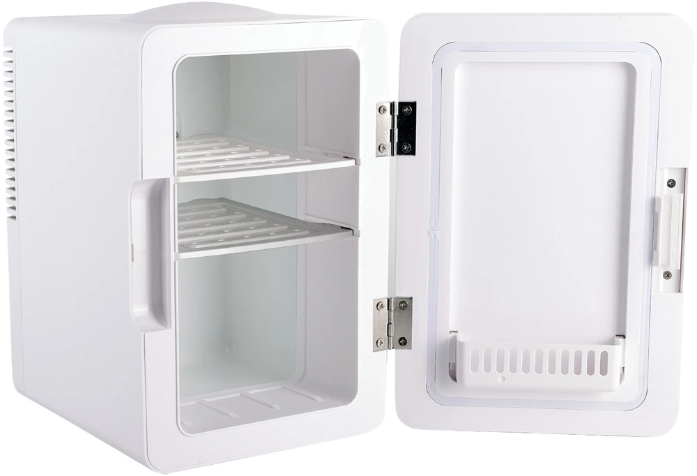 ELLE 6L baltas mini šaldytuvas su LED makiažo veidrodėliu