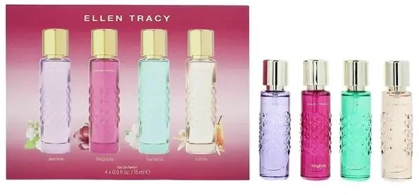 Set Ellen Tracy: Quilted Gardenia Eau De Parfum For Women, 15 ml + Quilted Vanilla Eau De Parfum For Women, 15 ml + Quilted Magnolia Eau De Parfum For Women, 15 ml + Quilted Jasmine Eau De Parfum For Women, 15 ml