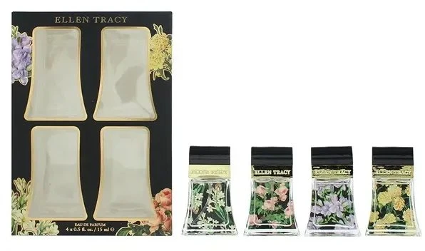 Set Ellen Tracy: Sensational Eau De Parfum For Women, 15 ml + Brilliant Eau De Parfum For Women, 15 ml + Dazzling Eau De Parfum For Women, 15 ml + Dynamic Eau De Parfum For Women, 15 ml