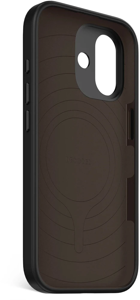 „Decoded“ antimikrobinis silikoninis „MagSafe“ dėklas, skirtas „iPhone 17“ - juodas