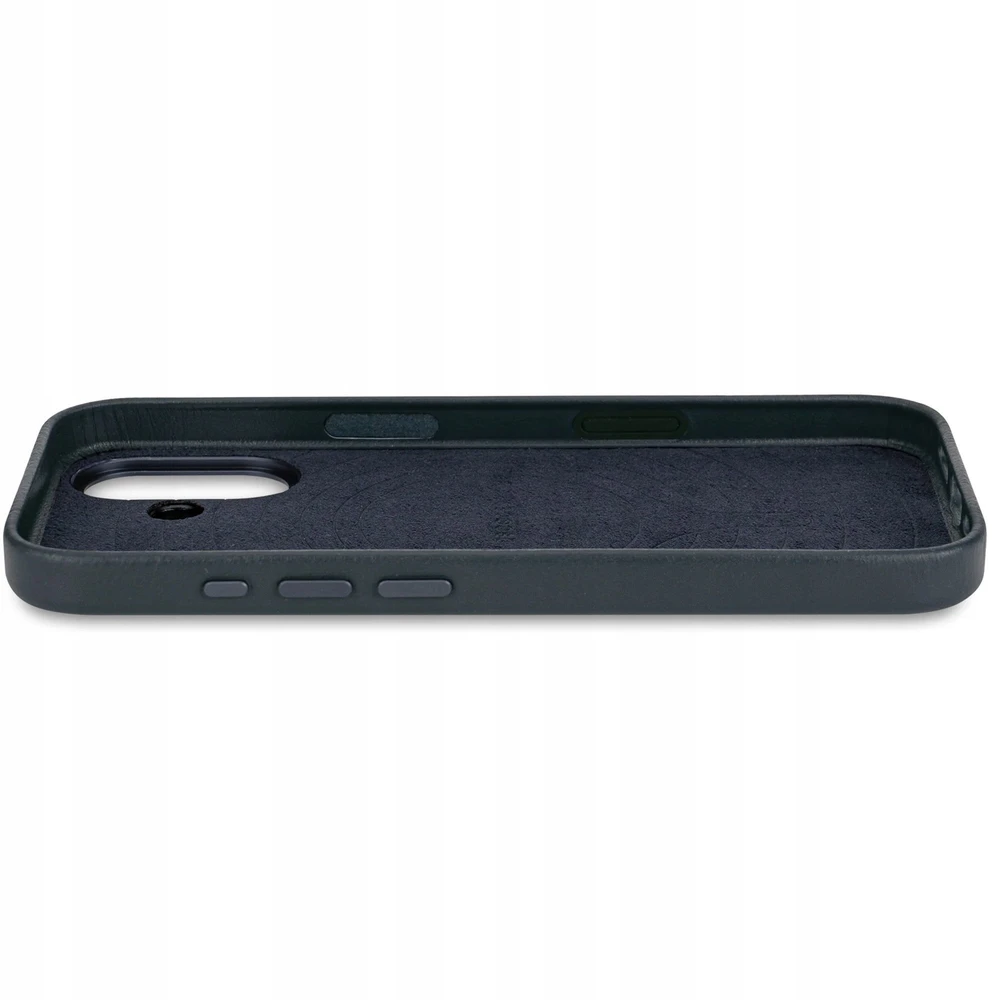 Dėklas „Decoded“ odinis galinis dangtelis – odinis „iPhone 17“ galinis dangtelis, suderinamas su „MagSafe“ (tamsiai mėlynos spalvos)