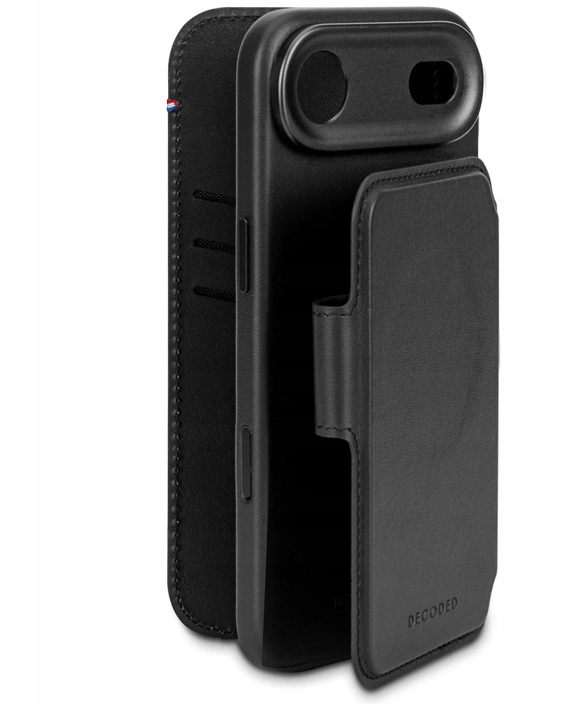 „Decoded“ odinis nuimamas dėklas – su „MagSafe“ suderinamas odinis apsauginis dėklas, skirtas „iPhone 17 Air“ (juodas)