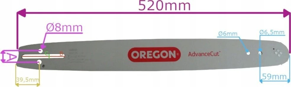 NAC Grandininio pjūklo pjovimo juosta Oregon 188PXBK095; 18''; 45 cm; .325''; 72; 1,5 mm