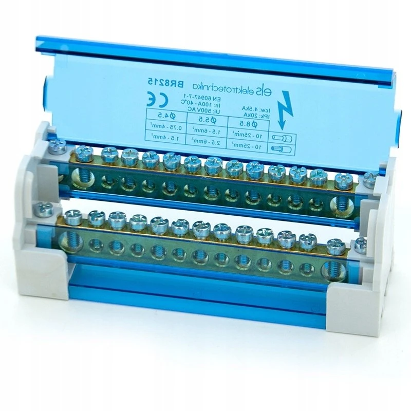 ELS Elektrotechnika Blok rozdzielczy mostek na szynę TH listwa 2x15 (BR8215)