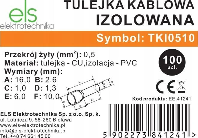 ELS Elektrotechnika IZOLIUOTA KABELI MOVA IZOLIUOTA MOVO 0,5 TKI0510
