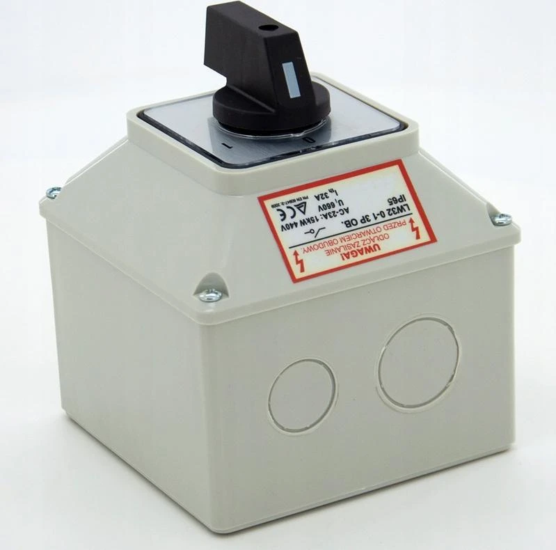 ELS Elektrotechnika KUMŠTELINIS JUNGIKLIS 32A 0-1 3F KORPUSE IP65 LW32 0-1 3P OB.