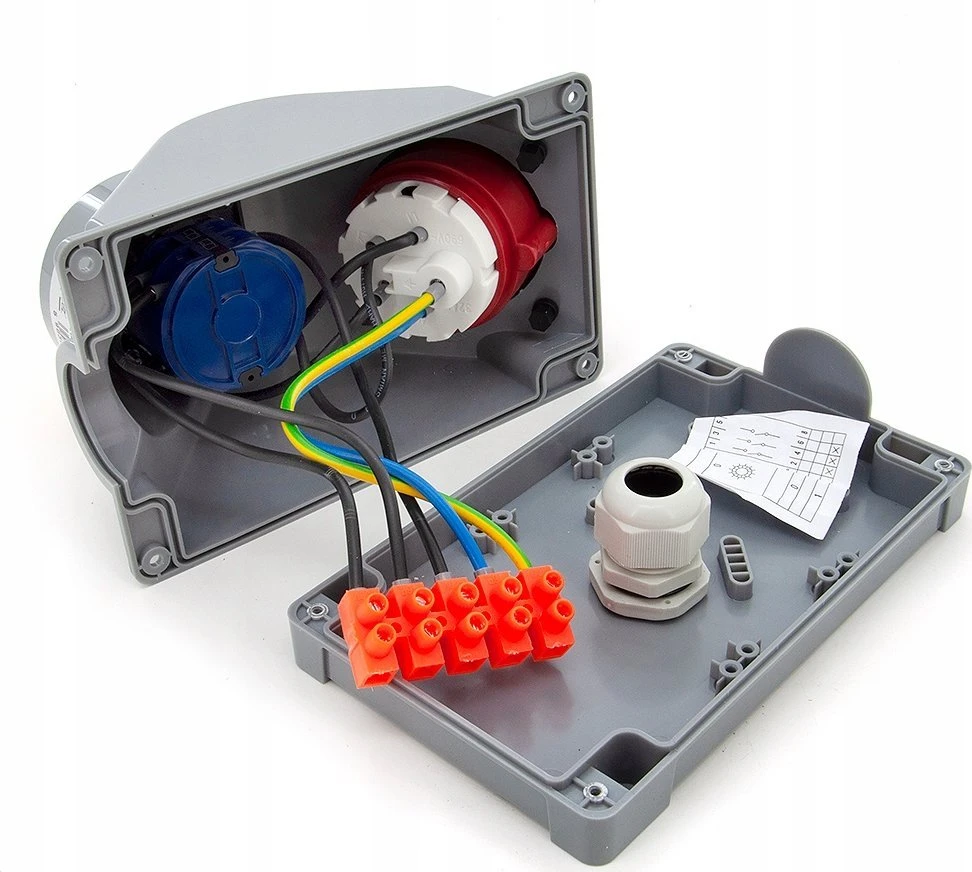 N001TRG Fiksuotas maitinimo lizdas kombinuotas 32A/5P + pagrindinis jungiklis, ELS Elektrotechnika, N001TRG