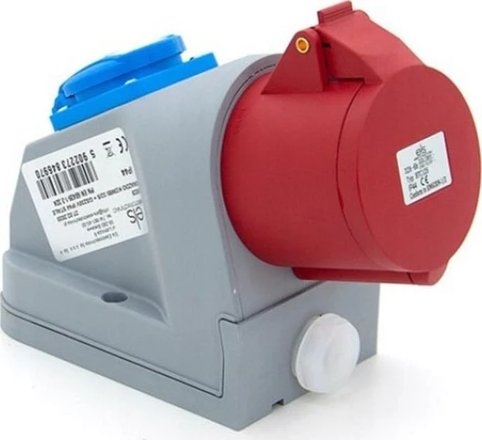N1T01 Fiksuotas maitinimo lizdas kombinuotas 32A/5P + GS 230V + saugiklio apsauga, ELS Elektrotechnika, N1T01