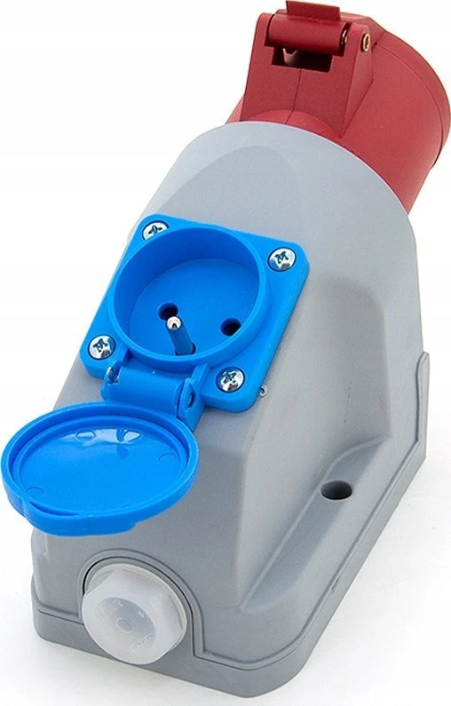 N101/4 Fiksuotas maitinimo lizdas kombinuotas 32A/4P + GS 230V + saugiklio apsauga, ELS Elektrotechnika, N101/4