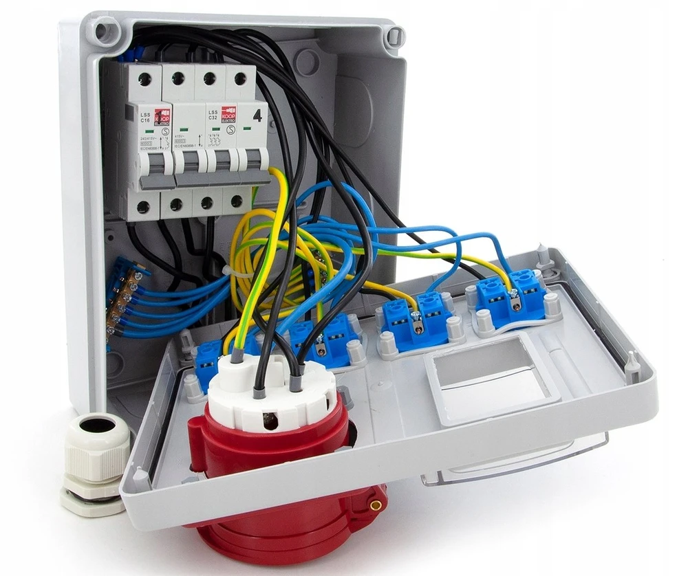 ELS Elektrotechnika Statybinis skirstomasis skydas Mikołajki 32/5 + 4*GS + apsaugos, sieninis korpusas, 4NO41C011C