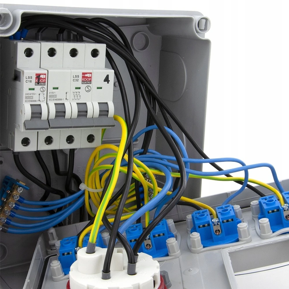 ELS Elektrotechnika Statybinis skirstomasis skydas Mikołajki 32/5 + 4*GS + apsaugos, sieninis korpusas, 4NO41C011C