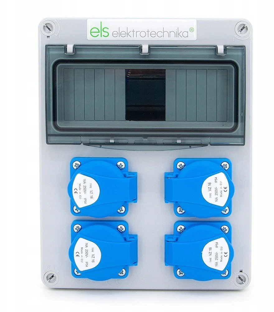 ELS Elektrotechnika pastato paskirstymo skydas 4*GS 230V, sieninis/virštinkinis korpusas, laidinis, be įrangos, langas 8M, 8NO400