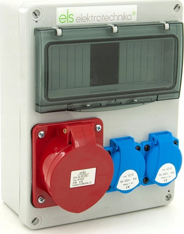 Els Elektrotechnika 8NO201 Statybinė skirstykla 32A/5 + 2*GS 230V, sieninis/paviršinis korpusas, neįrengtas, 8NO201