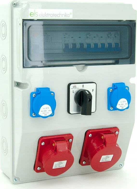 Els Elektrotechnika 12NO22C11C11CFLP Konstrukciniai skirstomieji įrenginiai 32A/5 + 16A/5 + 2*GS 230V + apsaugos + diferencialas + L-0-P grandinės pertraukiklis, 12NO22C11C11CFLP