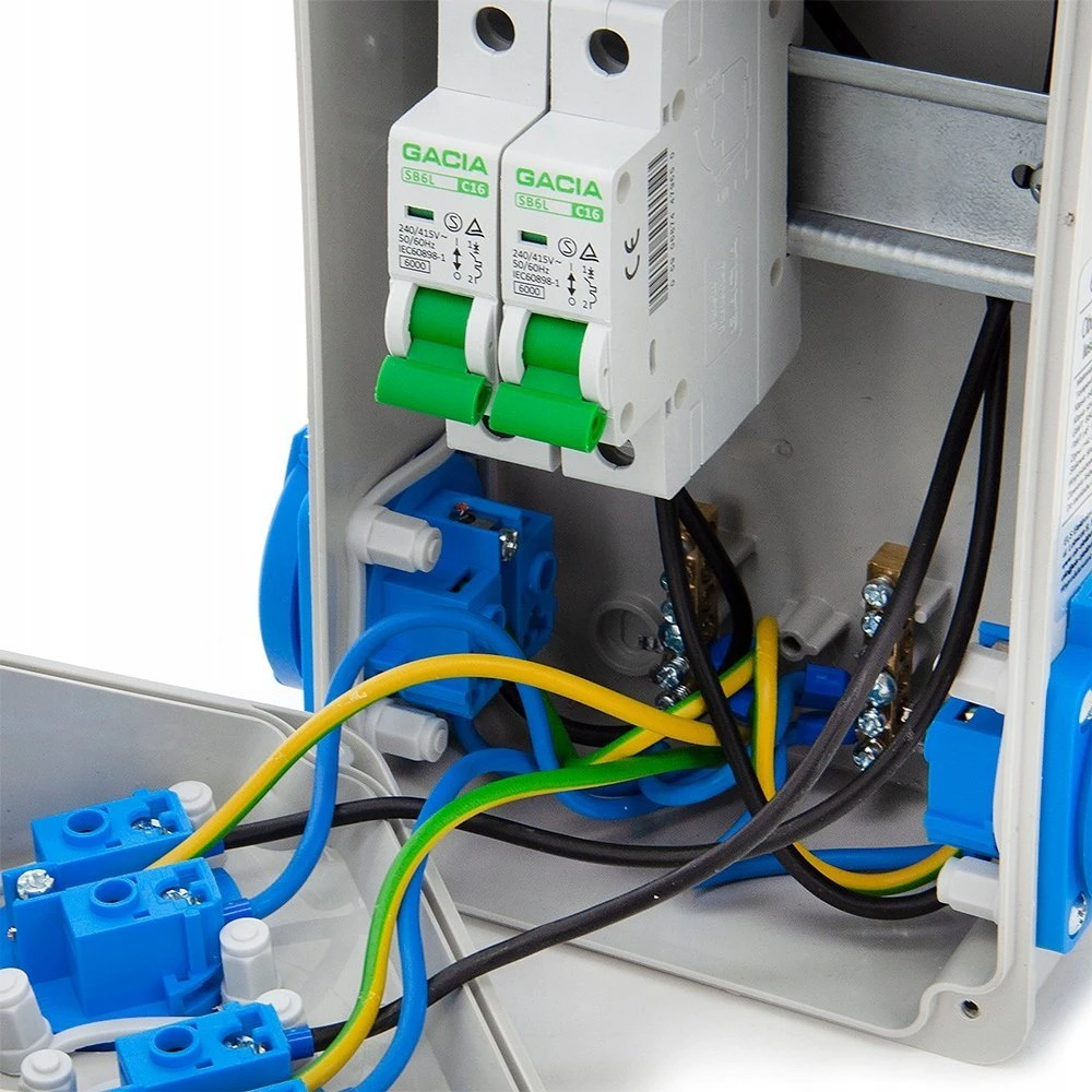 Els Elektrotechnika 6NO21C00F Statybinis skirstomasis skydas, sodas 2*GS 230V + apsaugos + diferencialas, 6NO21C00F