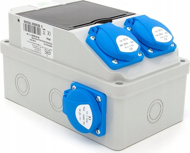 Els Elektrotechnika 6NO21C00F Statybinis skirstomasis skydas, sodas 2*GS 230V + apsaugos + diferencialas, 6NO21C00F