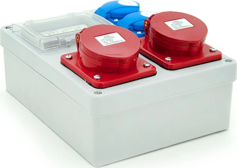 Els Elektrotechnika 4NO21B21B0/4 Statybiniai skirstomieji įrenginiai Mikołajki 2*16A/4 + 2*GS + apsaugos, sieninis korpusas, 4NO21B21B0/4