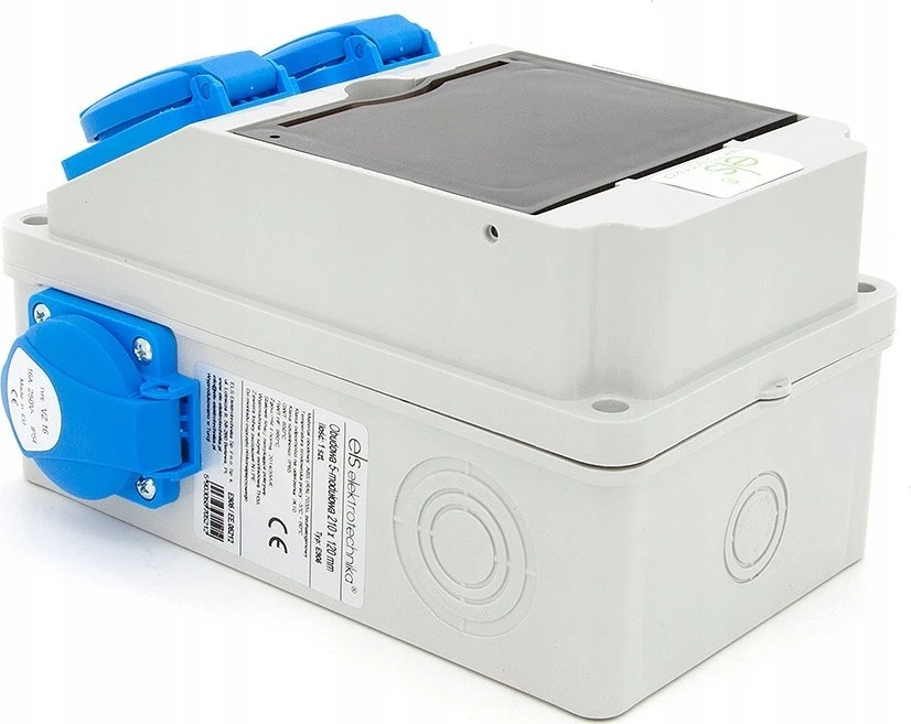 Els Elektrotechnika 6NO21C00F Statybinis skirstomasis skydas, sodas 2*GS 230V + apsaugos + diferencialas, 6NO21C00F