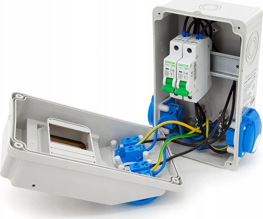 Els Elektrotechnika 6NO21C00F Statybinis skirstomasis skydas, sodas 2*GS 230V + apsaugos + diferencialas, 6NO21C00F