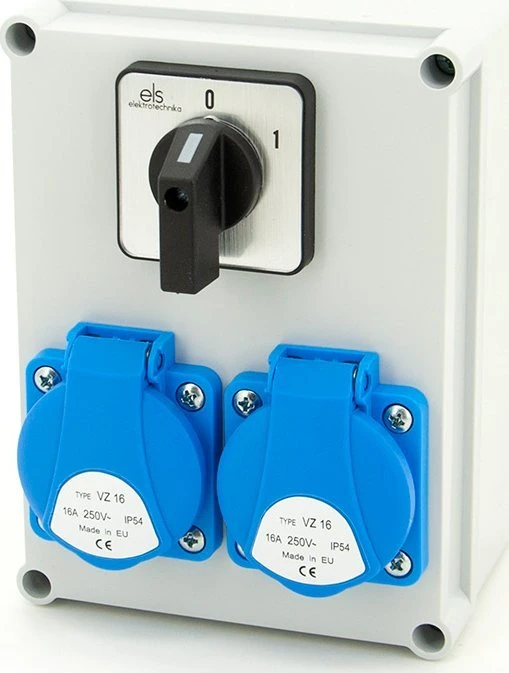 N200-01 Konstrukciniai skirstomieji įrenginiai 2*GS 230V + 0-1 jungiklis, sieninis korpusas, ELS Elektrotechnika, N200-01