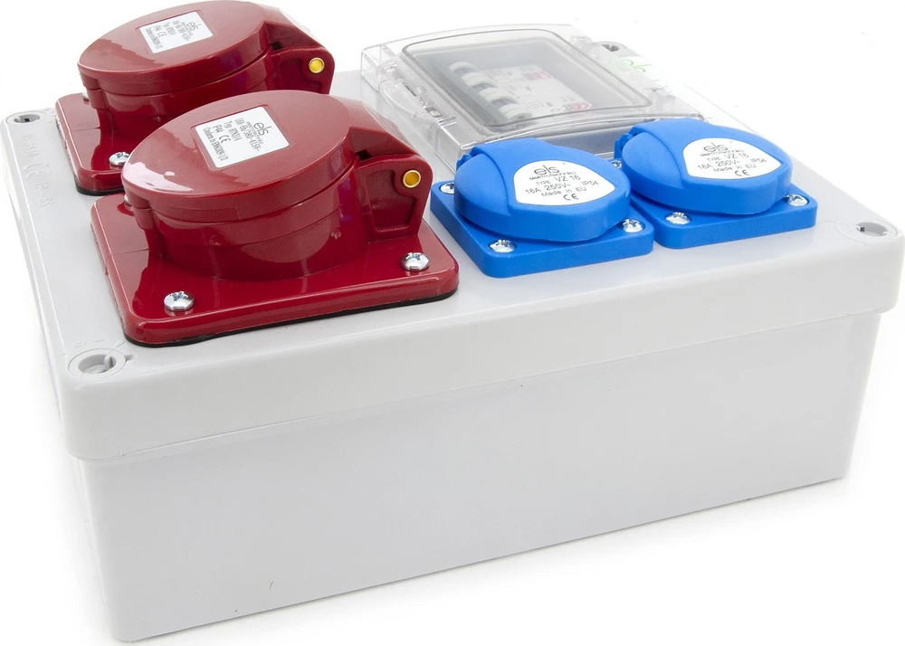 Els Elektrotechnika 4NO21B21B0/4 Statybiniai skirstomieji įrenginiai Mikołajki 2*16A/4 + 2*GS + apsaugos, sieninis korpusas, 4NO21B21B0/4