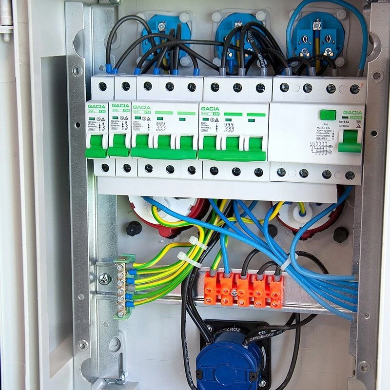 Els Elektrotechnika P32C11C11CF63TRGS Nešiojami statybiniai skirstomieji įrenginiai + 32A/5 + 16A/5 + 3*GS 230V + diferencialas, P32C11C11CF63TRGS