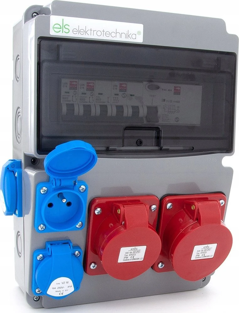 Els Elektrotechnika 11NO42C11C1F Konstrukciniai skirstomieji įrenginiai 32A/5P + 16A/5P + 4*GS 230V + apsaugos + diferencialas, 11NO42C11C1F