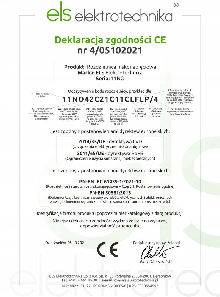 Els Elektrotechnika 11NO600 Konstrukcinis skirstomasis įrenginys 6*GS 230V, korpusas montuojamas į sieną, laidinis, neįrengtas, langas 11M, 11NO600