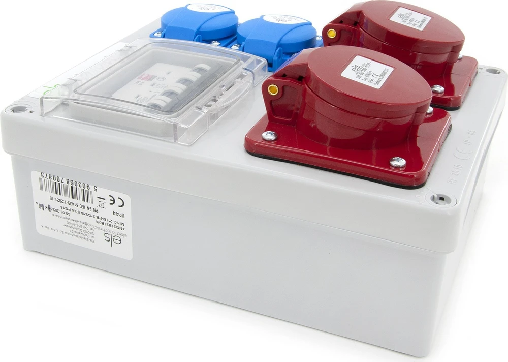 Els Elektrotechnika 4NO21B21B0/4 Statybiniai skirstomieji įrenginiai Mikołajki 2*16A/4 + 2*GS + apsaugos, sieninis korpusas, 4NO21B21B0/4