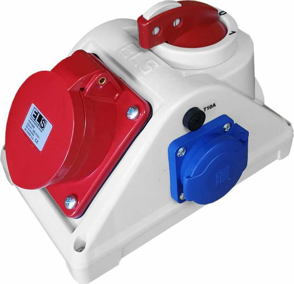 Els Elektrotechnika Els Polska E96062541C Skirstomojo skydo konstrukcijos dėžutė su jungikliu 0-1 COMBO 32/5 1x230V IP44 / E96062541C