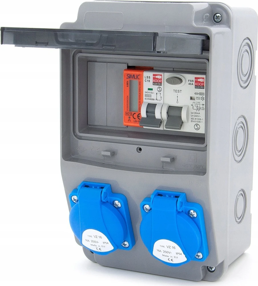 ELS Elektrotechnika Statybinė, sodo skirstykla 2*GS 230V + apsaugos + diferencialas + sertifikuotas MID matuoklis, 6NO21C00FL