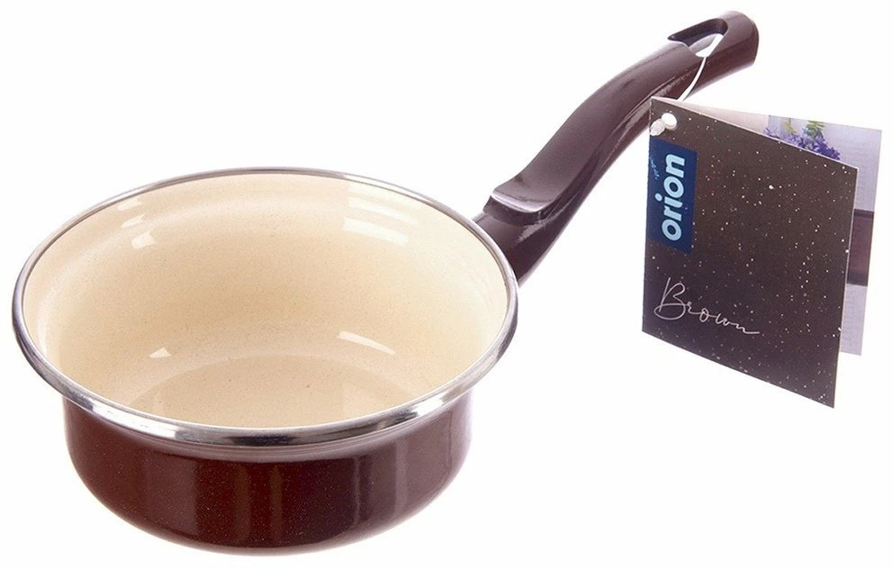 Orion Emaliuotas Puodas 12 cm, 350 ml, Rudas