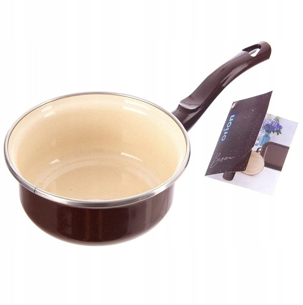 Orion emaliuota puodynė 14 cm, 620 ml, ruda