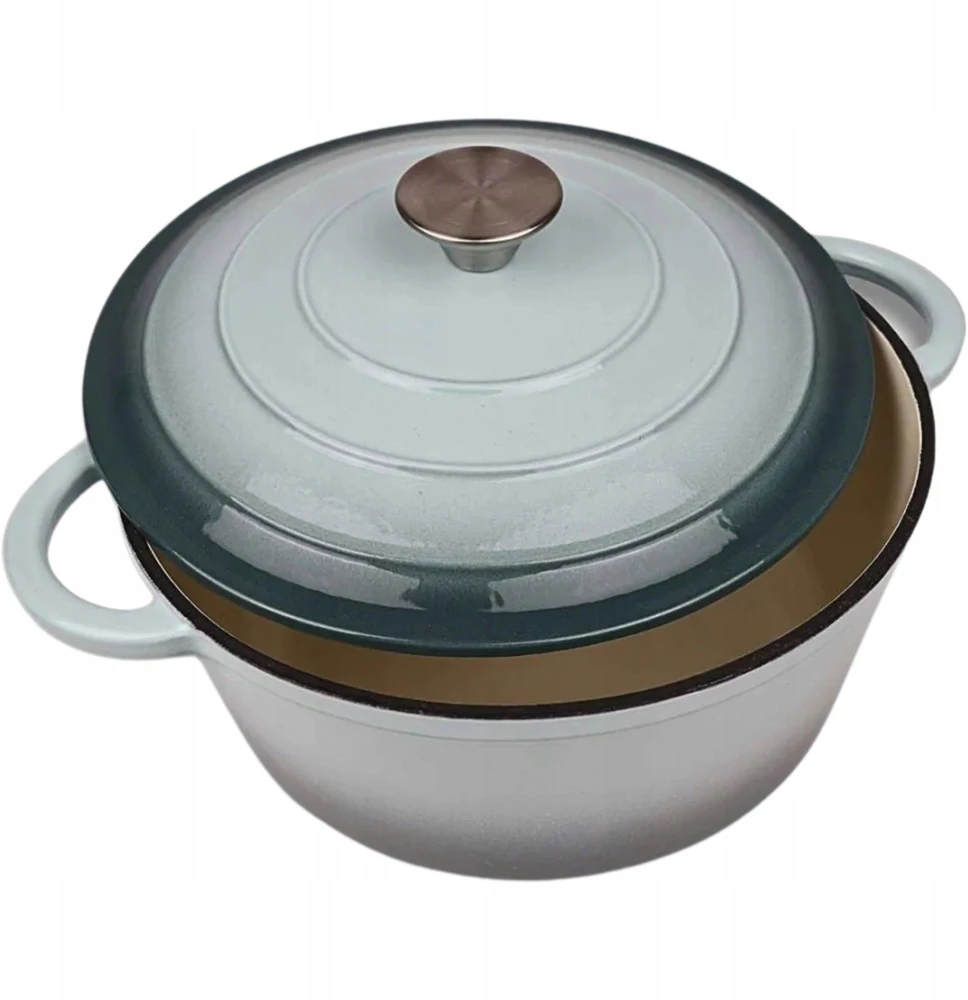 Bez Marki Emaliuotas ketaus puodas HAGE 4L 24 cm jūros druska Indukcinė dujinė orkaitė