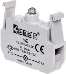 Emas EL.BACKLIGHT BUTTON B LED 12-30V AC/DC Raudonas