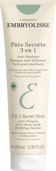 Embryolisse 3in1 Secret Paste veido priežiūros pasta mišriai ir riebiai odai, linkusiai į spuogus, 100 ml