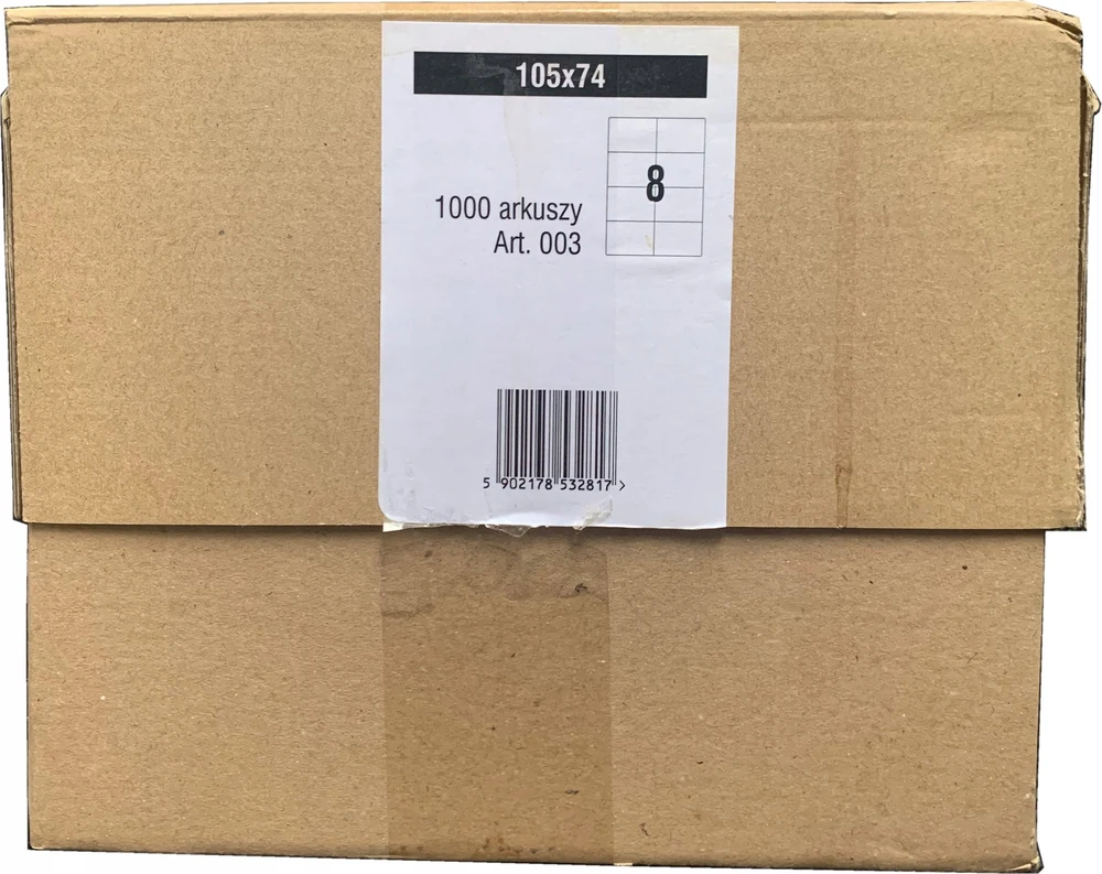 Emerson Lipnios etiketės 105x74mm EMERSON 003 QCT eta4t105x074we baltas 1000 lapų*8vnt.